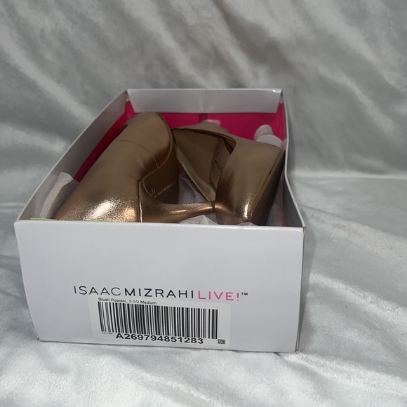 ISAAC MIZRAHI, Blush Powder Leather Heels, Brand New, 7.5 - Picture 4 of 4
